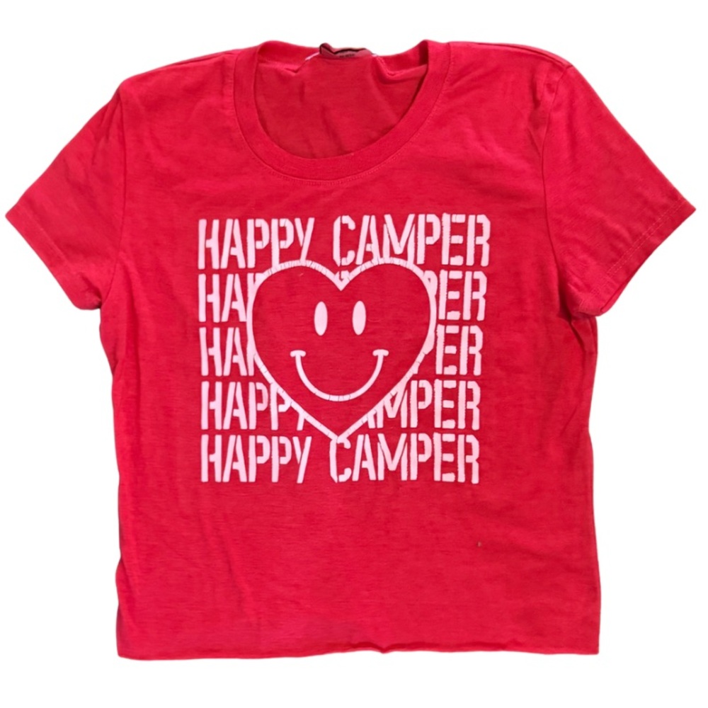 Firehouse Girls red Happy Camper t-shirt size M excellent condition